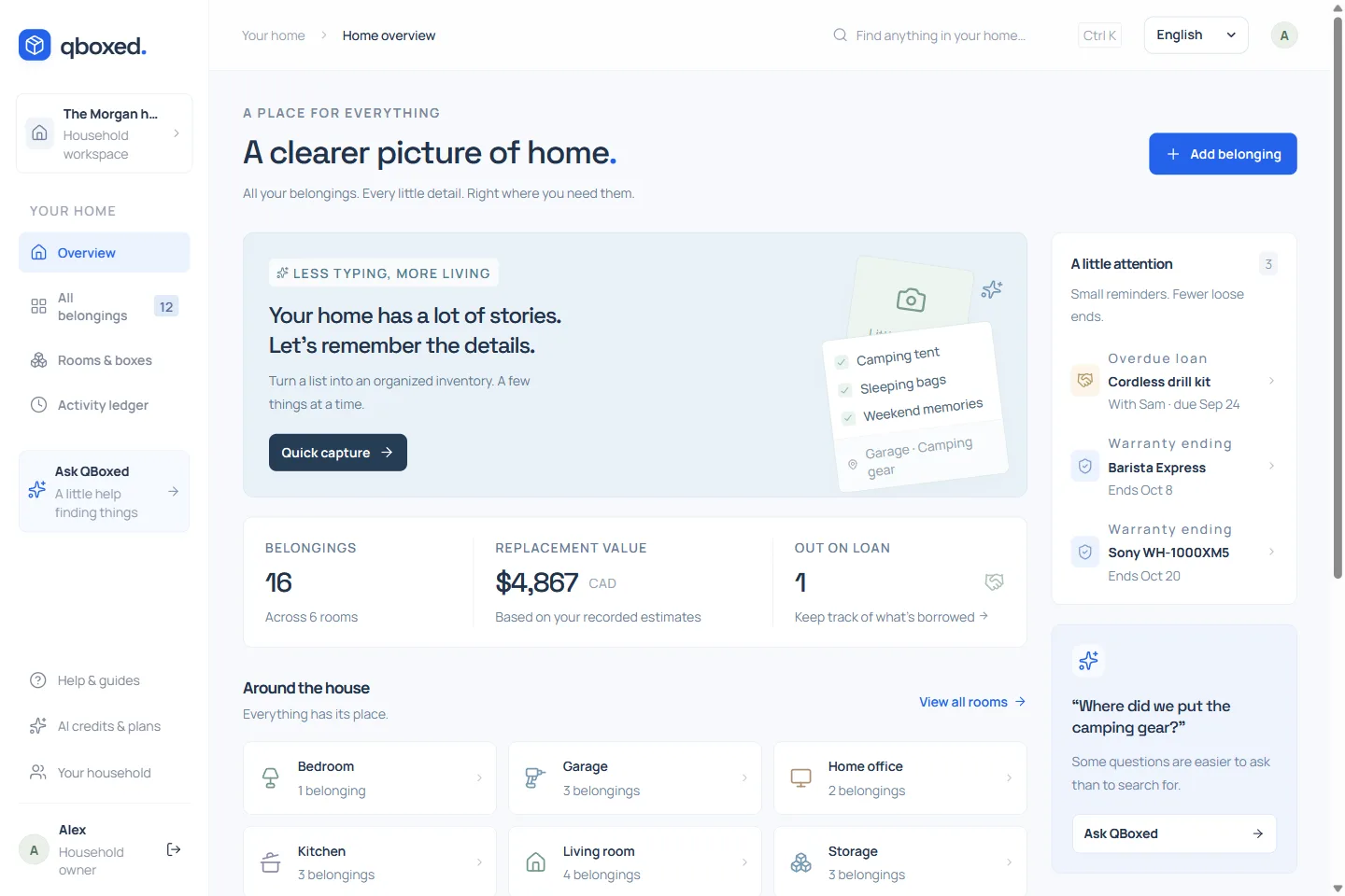 QBoxed desktop interface